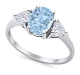 Three Stone Oval Natural Stone Trio Ring