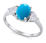 Three Stone Oval Natural Stone Trio Ring