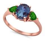 Three Stone Oval Natural Stone Trio Ring