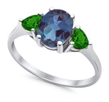 Three Stone Oval Natural Stone Trio Ring