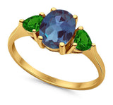 Three Stone Oval Natural Stone Trio Ring