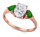 Three Stone Oval Natural Stone Trio Ring