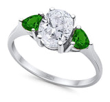 Three Stone Oval Natural Stone Trio Ring