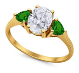 Three Stone Oval Natural Stone Trio Ring