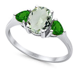 Three Stone Oval Natural Stone Trio Ring