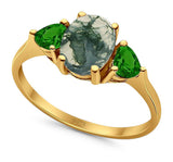 Three Stone Oval Natural Stone Trio Ring