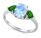 Three Stone Oval Natural Stone Trio Ring