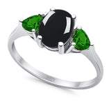 Three Stone Oval Natural Stone Trio Ring