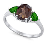 Three Stone Oval Natural Stone Trio Ring