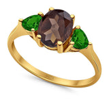 Three Stone Oval Natural Stone Trio Ring