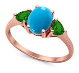 Three Stone Oval Natural Stone Trio Ring