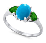 Three Stone Oval Natural Stone Trio Ring