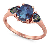 Three Stone Oval Natural Stone Trio Ring