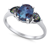 Three Stone Oval Natural Stone Trio Ring