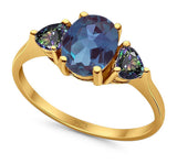 Three Stone Oval Natural Stone Trio Ring