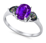 Three Stone Oval Natural Stone Trio Ring