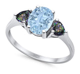 Three Stone Oval Natural Stone Trio Ring