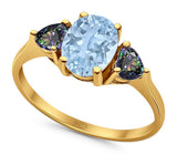 Three Stone Oval Natural Stone Trio Ring