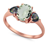 Three Stone Oval Natural Stone Trio Ring