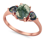 Three Stone Oval Natural Stone Trio Ring