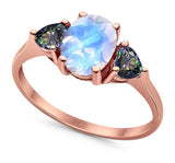 Three Stone Oval Natural Stone Trio Ring