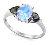 Three Stone Oval Natural Stone Trio Ring