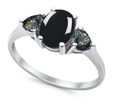 Three Stone Oval Natural Stone Trio Ring