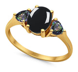 Three Stone Oval Natural Stone Trio Ring