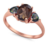 Three Stone Oval Natural Stone Trio Ring