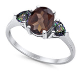 Three Stone Oval Natural Stone Trio Ring