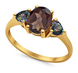 Three Stone Oval Natural Stone Trio Ring