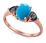 Three Stone Oval Natural Stone Trio Ring