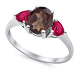 Three Stone Oval Natural Stone Trio Ring