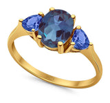 Three Stone Oval Natural Stone Trio Ring