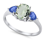 Three Stone Oval Natural Stone Trio Ring
