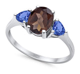 Three Stone Oval Natural Stone Trio Ring
