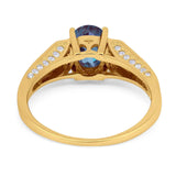 Art Deco Oval Natural Stone Wedding Ring