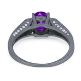 Art Deco Oval Natural Stone Wedding Ring