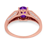 Art Deco Oval Natural Stone Wedding Ring