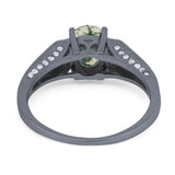 Art Deco Oval Natural Stone Wedding Ring
