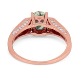 Art Deco Oval Natural Stone Wedding Ring