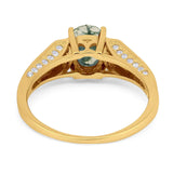 Art Deco Oval Natural Stone Wedding Ring