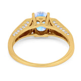 Art Deco Oval Natural Stone Wedding Ring