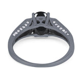 Art Deco Oval Natural Stone Wedding Ring