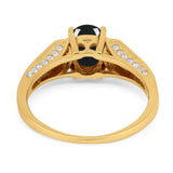 Art Deco Oval Natural Stone Wedding Ring