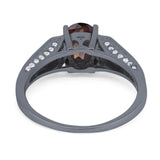 Art Deco Oval Natural Stone Wedding Ring