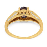 Art Deco Oval Natural Stone Wedding Ring