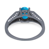 Art Deco Oval Natural Stone Wedding Ring