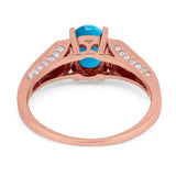 Art Deco Oval Natural Stone Wedding Ring