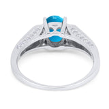 Art Deco Oval Natural Stone Wedding Ring